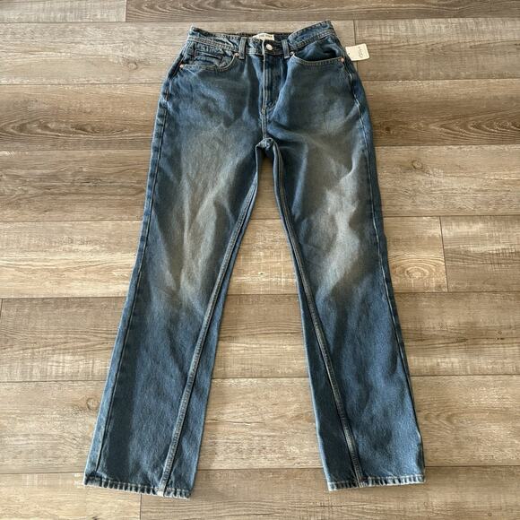 We The Free Denim - NWT We the Free Free People Jeans Blue Xena High Rise Slim Straight Leg Size 29